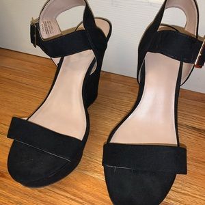 Mix No 6 Black suede wedges